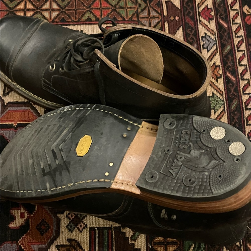 A pair of barely used Redwing Iron Rangers, made in BC Canada; size 10
